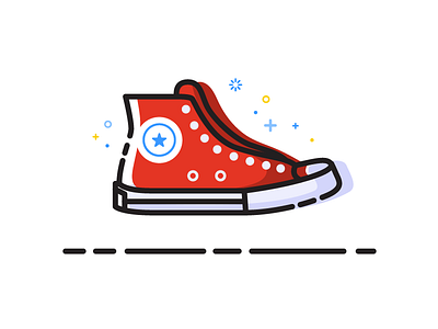 Converse Chuck Taylor all star blue cartoon chuck taylor converse flat icon illustration mbe shoes star