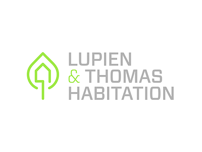 Lupien & Thomas Habitation - Logo brand branding green house identity leaf line logo minimal nature real estate