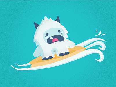 Surfing Yeti illustration summer surf surfboard vector yeti