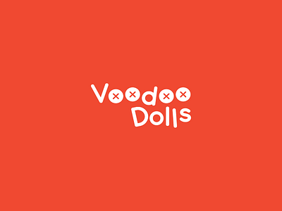 Voodoo Dolls Logotype ai brand branding cartoon illustrator logo playful red toy voodoo voodoo dolls