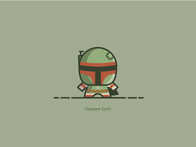 Bobba Fett - Voodoo Dolls Series ai bobba fett cartoon flat illustration illustrator rogue one star wars starwars vector