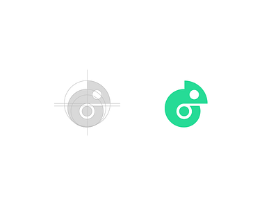 Chameleon animal brand branding chameleon flat golden ratio green grid icon logo minimal reptile