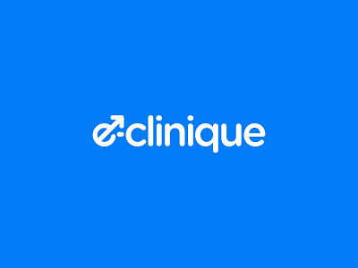 E-Clinique blue brand clever logo clinic erectile dysfunction icon logotype male man men minimal white