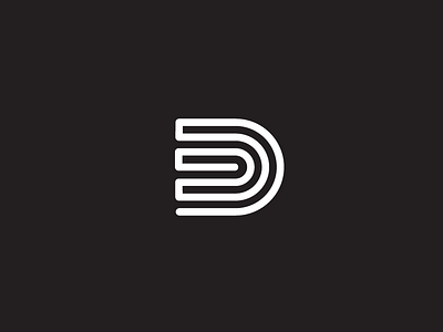 D Monogram black clever d grid letter line logo minimal monogram smart vector