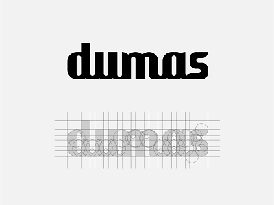 Dumas (Rejected proposal) clever geometric golden ratio grid lettering logo logotype script type