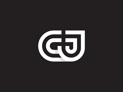 CJ black and white brand branding cj geometric grid letter logo mark minimal monogram simple