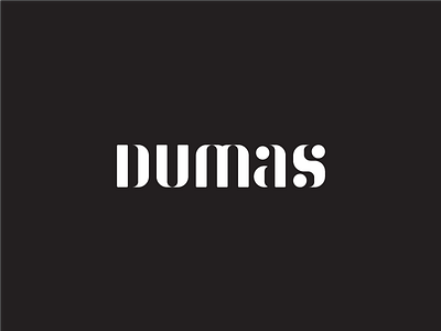 Dumas Logotype black and white brand branding food geometric grid letter logo logotype mark minimal restaurant