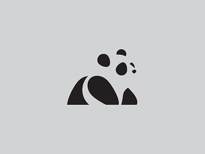 Panda - Daily Logo Challenge Day#3 animal bear black brand flat grid icon logo mark negative space panda vector