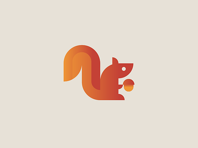 Squirrel abstract animal brand flat geometric golden ratio grid icon logo mark nut squirrel