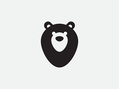 Bear animal bear black brand flat grid grizzly icon logo mark negative space vector