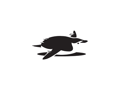 Penguin abstract animal bird brand flat grid icon logo mark negative space penguin smart