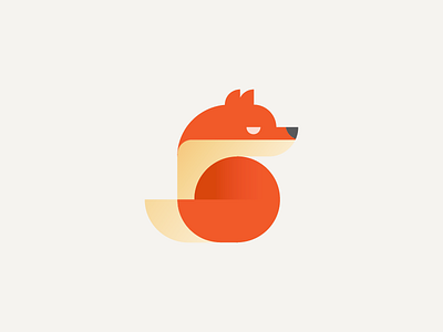 Fox abstract animal brand flat fox geometric golden ratio grid icon logo mark orange