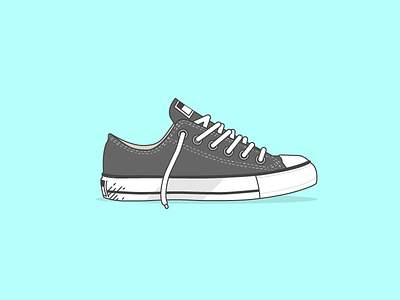 Converse all star chuck taylor converse flat illustration laces low cut shoe