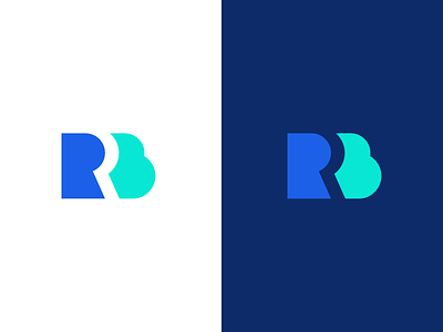 RB ☁ b blue cloud flat golden ratio green icon logo mark monogram r technology