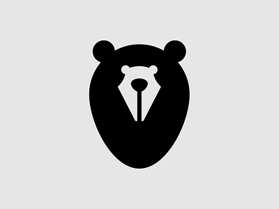 BearPen bear black brand feather golden ratio grizzly ink logo mark pen teddy