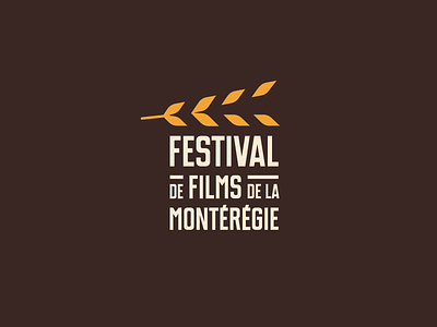Festival De Films De La Montérégie Logo abstract brand branding cinema clap entertainment field flat grid logo mark movie negative space theater vector wheat