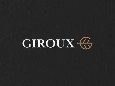 Giroux brand branding copper craft furniture gold kitchen leaf logo mark modern slick symbol table wood