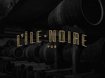 L'Île Noire Pub - Logo alcohol bar barrel beige black brand branding gold jazz logo logotype luxury mark pub rum type whiskey