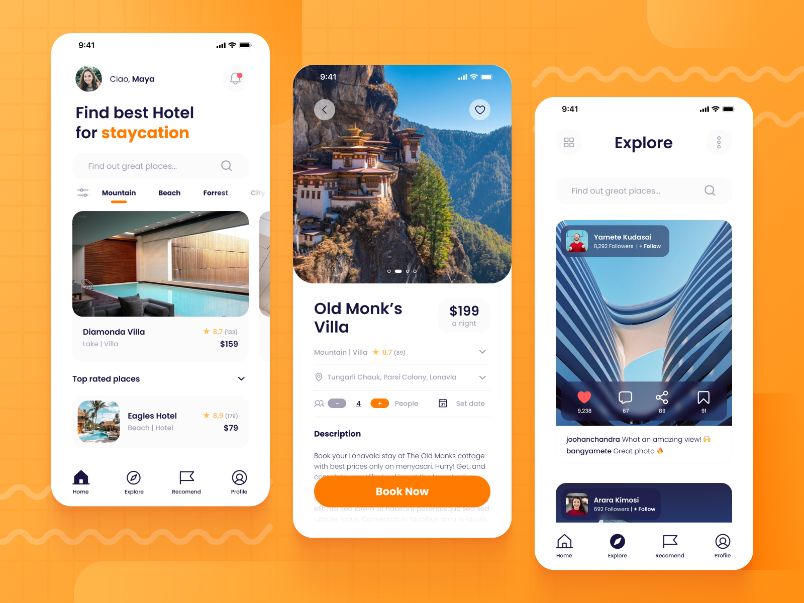 Booking App UI Exploration by Johan Chandra on Dribbble