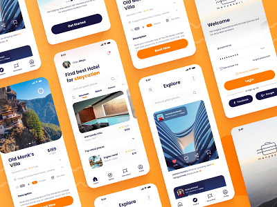 Booking App UI Exploration branding design figma graphic design illustration typography ui ux vector