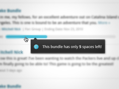 Hover Info bundly information tool tip web design