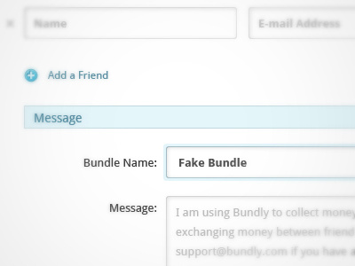 Message bundly forms web design