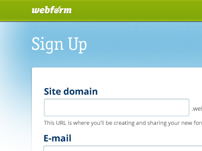 Sign Up ui design webform