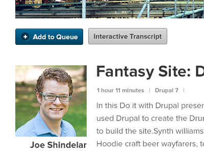 Fantasy Site drupalize.me ui design