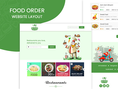 Food Order -Web design banner design branding food app illustration responsive ui ux web website concept website design