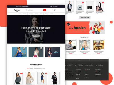 ONLINE SHOPPING-Website page banner design branding illustration logo responsive ui ux web website concept website design