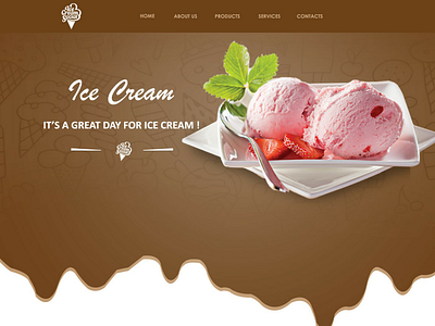 Ice cream shop Template... animation banner design branding layoutdesign responsive ux web