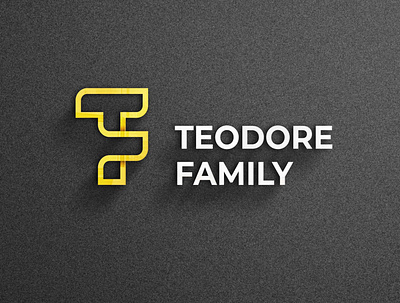 Logo exsample that combined letters T and F lettermark logo design monogram tf yellow