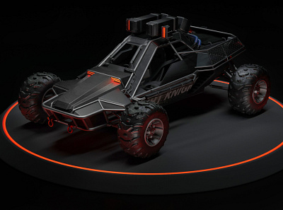 Dirt Knight 3d automotive black buggy c4d cinema 4d concept concept car modeling orange render