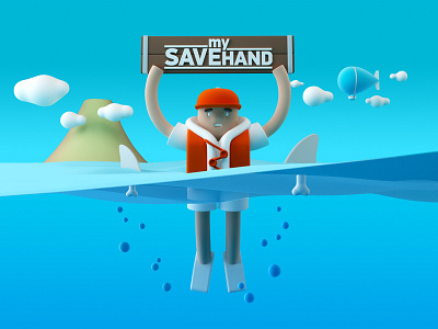 Save My Hand 3d character design cinema 4d doodle illustration