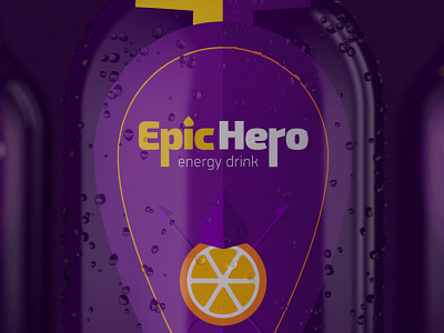 Epic Hero 3d pack energy drink epic hero logo logotype orange pack design render