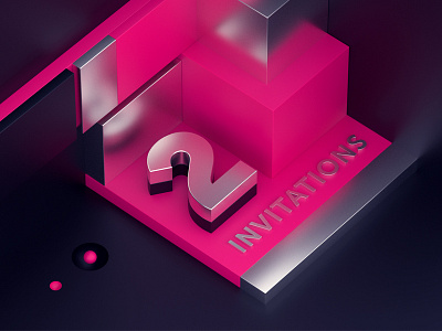 Invitations 3d c4d cartoon cinema4d concept dribbble invitations invite minimal