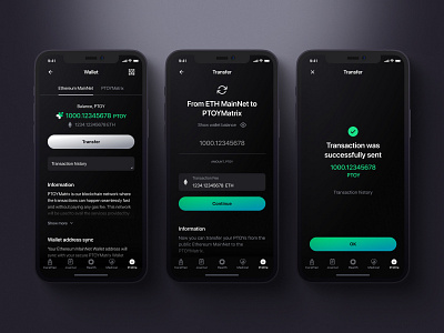 Patientory - Crypto Wallet [by PixelPlex] app bitcoin blockchain clean crypto wallet cryptocurrency design exchange finance interface design mobile nft swap tokens transaction ui wallet