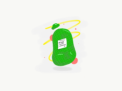 Green W&F bag illustration illy ipad