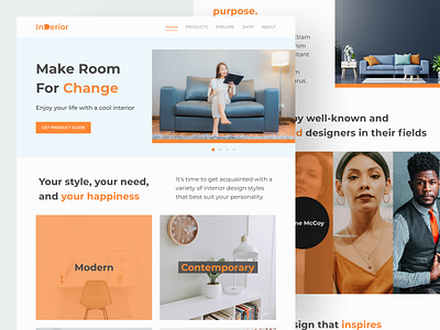 Interior Landing Page clean ui interior interior design interiordesign landing page design ui ui design uiux uiuxdesign ux ux design