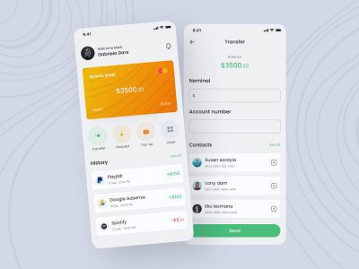 Mobile Banking App bank banking app clean ui cradit card digital banking finance mobile banking online banking ui ui design uiux uiuxdesign ux ux design