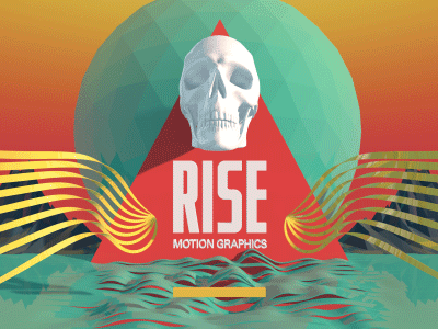Rise Motion Graphics Self Promo 3d abstract animated animation c4d cinema 4d gif motion motion graphics poly skull sunrise