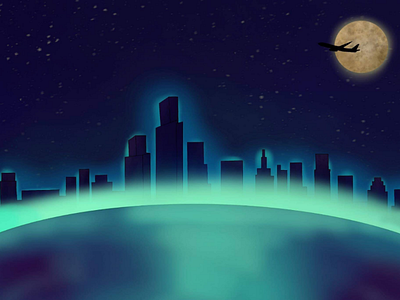 City in the night procreate city night