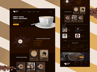 Coffee Shop Concept clean coffee coffee bean coffee cup concept dark theme figma figmadesign icons likeandfollow lovecoffee order rewies shop uidesign