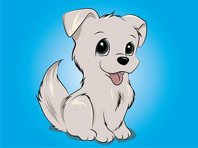 Chewy- The cute puppy color cuteanimal design drawing friend illustration illustrator ipadpro light puppy shadow vector vectorart