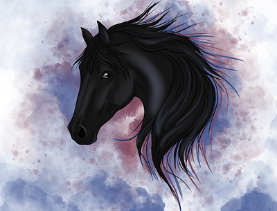 Horse illustration color colorfull drawing horse illustration ipadpro light procreate shadow