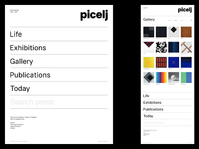 Picelj — Artist Layout art art direction artist design layout minimal typography ux