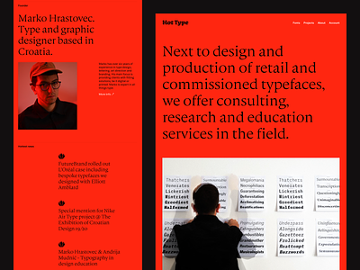Hot Type — About black branding clean design logo minimal typography ui web