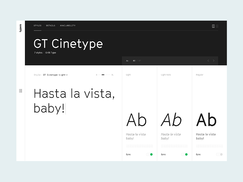 Type Specimen — UI Challenge animation black clean design page typography web white