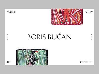 Boris Bucan — Artist Website art artist clean design painting simple typography ui web website white space