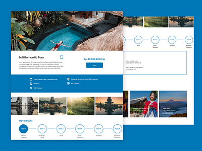 Travel Package Info Page blue design figma holiday info templaete tour travel traveling ui ui design uidesign uiux user experience user interface ux web web design website websites
